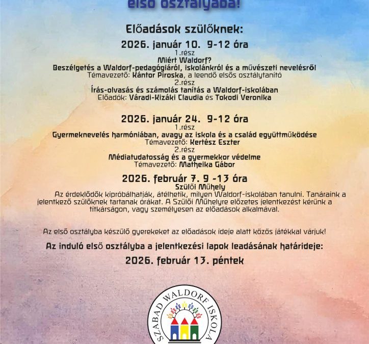 Leendő elsősök szüleit várjuk szeretettel!